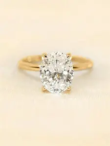 1 PC Elegant Cubic Zirconia Solitaire Ring For Women For Valentine's Day Gift Wedding Anniversary Party Jewelry