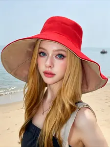 2026 New Reversible Wide Brim Sun Hat for Women | UPF 50+ UV Protection Foldable Lightweight Bucket Hat, Breathable Travel Commute Beach Sun Cap, 1PC