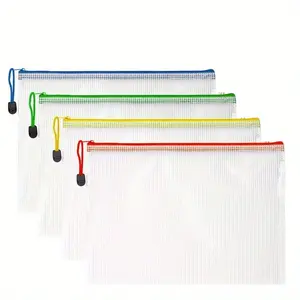 5 Pack Mesh Zipper Pouch Bags - Plastic Zipper Pouches for Organizing - Game Storage Bags - Puzzle Organizer Bags - Large Zipper Pouch Bag - Mesh Pouch with Zipper - Puzzle Bags Kitchenware