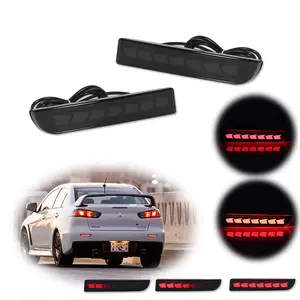 2pcs Smoked Rear Bumper Reflector LED Tail Signal For Mitsubishi Lancer Evo Outlander,Replace OEM MR515740 8355A040 MR515741 8355A039