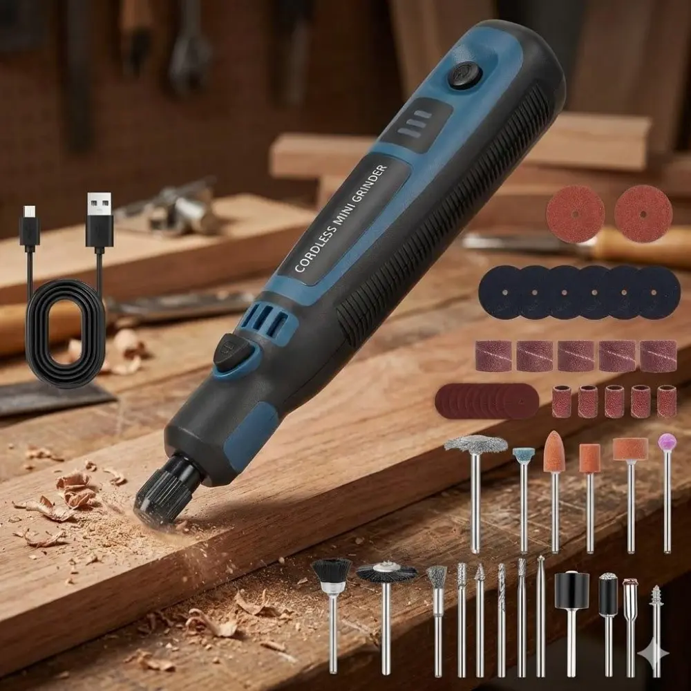 USB Cordless High-Speed Micro Engraver Kit, Professional Mini Electric Grinder for DIY Metal Jewelry Stone Polishing, Portable Handheld Carving Tool for Model Repair & Precision Crafting.