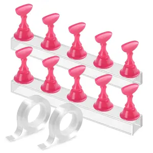 Stand   Art Display Stand Practice  Holder for Painting Nails  Practice Stands with Double-sided Tape For  DIY Salon Supplies (Rose )