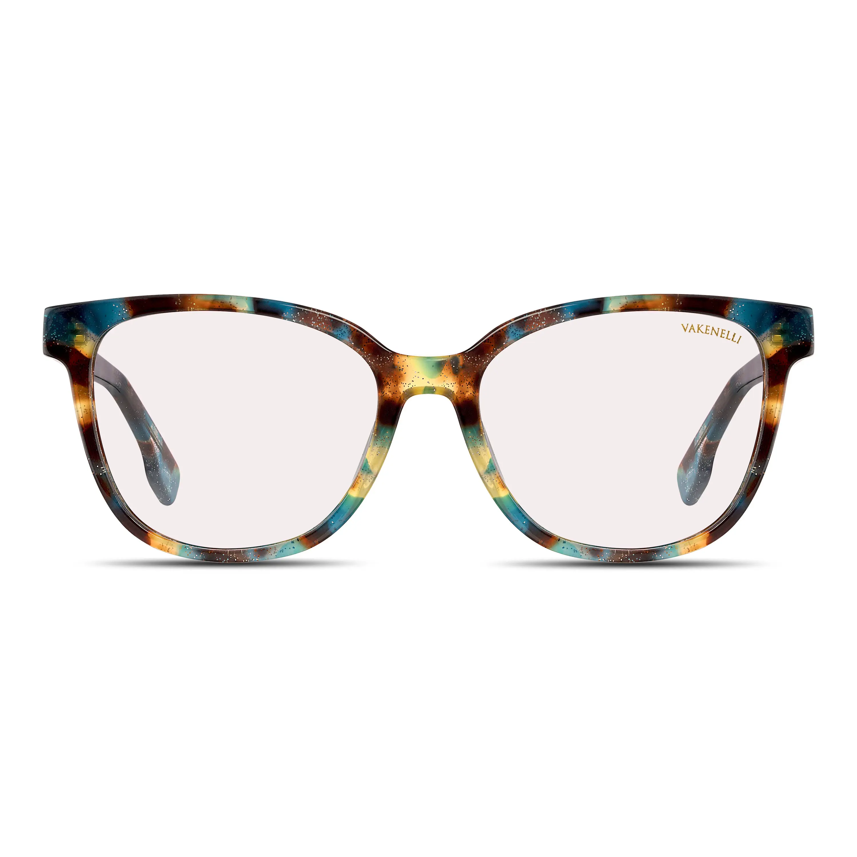 Vakenelli LUCA AQUA VERDE vakenelli Handcrafted Acetate Frame in Vibrant Ocean Inspired Teal Amber & Verdant Tones