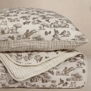 Woodland Nursery - Premium Muslin Crib Quilt & Sham Set