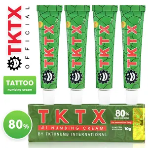 TKTX Tattoo Numbing Cream features a 80% fast numbing formula. Enriched with lidocaine and other high-efficiency anesthetic components, it adapts perfectly to tattooing and diverse cosmetic procedures.