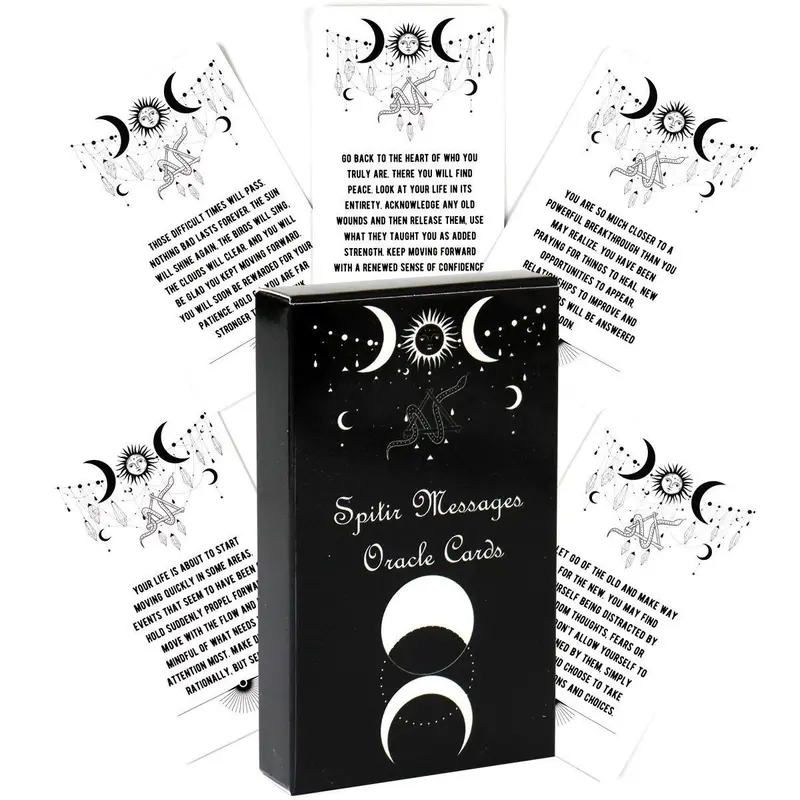 Moon & Sun Charm Oracle Card, Soul Message Tarot Card, Fortune Telling Paper Trading Game Card, Family Gathering Entertainment Game Card, Party Card Game, Party Cards Game, Card Games For Families, Card Games For Teens