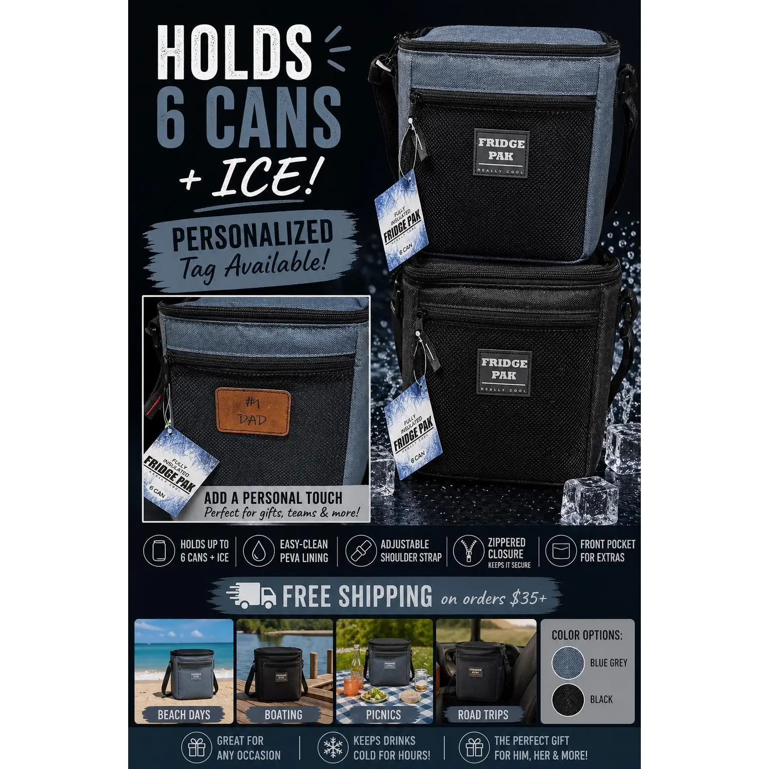 6 Can Personalized Soft Cooler/Lunch Bag