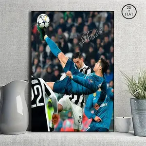 CR7 Cristiano Ronaldo Bicycle Kick Canvas Poster Football Fans Gift Living Room Bedroom Office Sports Club Home Decoration