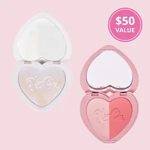 KimChi Chic Beauty Festival Bestie Bundle - Pearl Shimmer Irisdescent Highlighter and Blush Powder Duo Pink Cosmetic Makeup Compact Iridescent KimChi Chic Beauty Festival Bestie Bundle - Pearl Shimmer Irisdescent Highlighter and Blush Powder Duo Pink Cosmetic Makeup Compact Iridescent