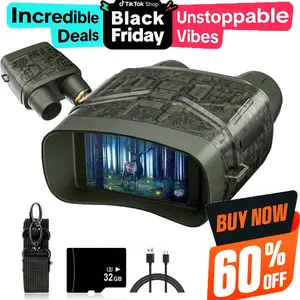 【Black Friday Deal】4K Night Vision Goggles with 3 In 1 Large Screen for Adults, USB Rechargeable Lithium Battery Field Observation Goggles, for Wildlife Observation, Camping, Security, and Hurting