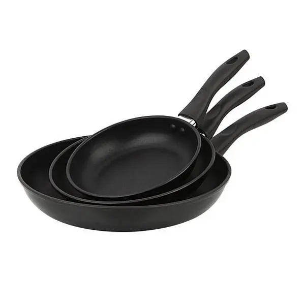 Mainstays 3-Piece Nonstick Aluminum Skillet Set, Black Finish, 7 in/9 in/11 in Frying Pans, Riveted Cool-Touch Handles, 2-Layer Nonstick Coating, Dishwasher-Safe Kitchen Cookware