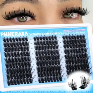 Manga Spikes Lash Clusters Wispy Cluster Eyelash Extensions 12-20mm Fairy Eyelash Clusters Volume Individual Lashes Extensions Salon Look Soft Thick Lashes Clusters Spikes