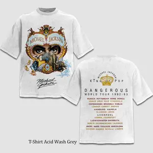 Retro 90s Michael Jackson Dangerous World Tour 1992 Two Sided T-Shirt, Vintage King of Pop Music Graphic, Oversized Heavyweight Tee for Men Women, Old School Hip Hop Apparel, Nostalgic Concert Dangerous World Tour Fan Gift