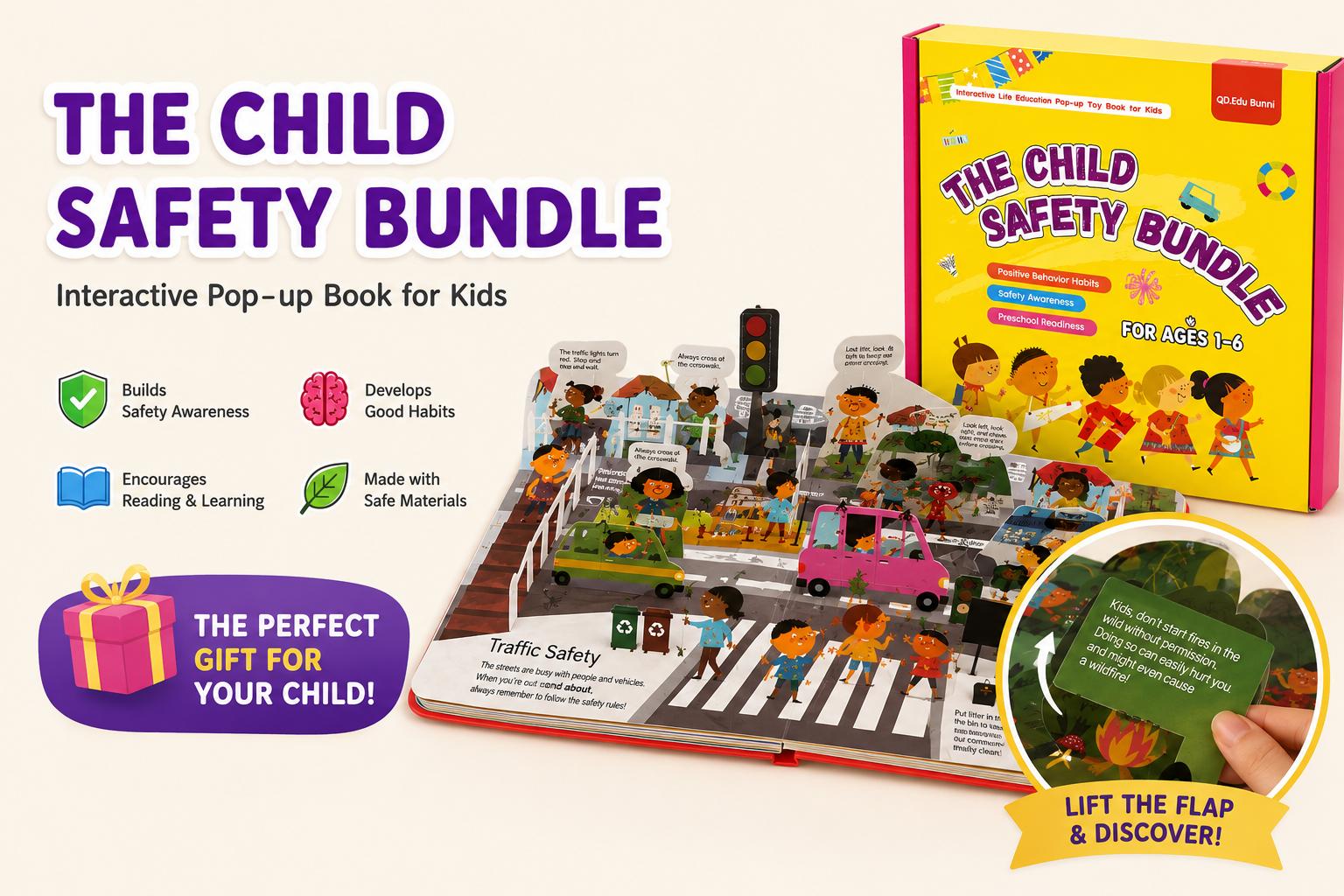 3D Pop-Up Interactive Learning Books Set - Engaging Educational Toy for Kids' Hobbies & Early Development - Perfect Birthday & Holiday Gift for Children 3+ Years Old