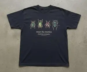 Meet the Beetles Reprint Baby Tee, Cute Beetle Graphic Fitted Shirt, Funny Insect Lover Top, Vintage Inspired Women's Tee