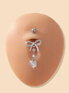 Women's Elegant Bowknot Design Belly Button Ring, Fashionable Navel Ring for Women & Girls, Body Jewelry for Party, Daily Clothing Decor, Trendy Exquisite Jewelry for Gift