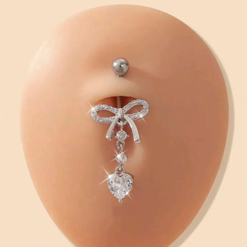 Women's Elegant Bowknot Design Belly Button Ring, Fashionable Navel Ring for Women & Girls, Body Jewelry for Party, Daily Clothing Decor, Trendy Exquisite Jewelry for Gift, Body Piercings, Body Jewellery