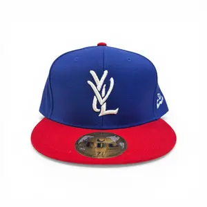 Opium Embroidered YVL Logo Fitted Hat Red Blue White