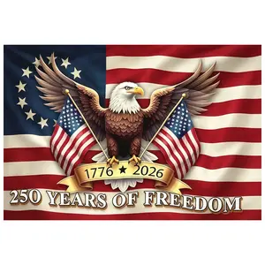 1776-2026 250th Anniversary of The Independence of USA Sticker, American Flag Patriotic Vinyl Sticker, Bumper Decal for Car, Windows, Refrigerator 3PCS(12*15cm)