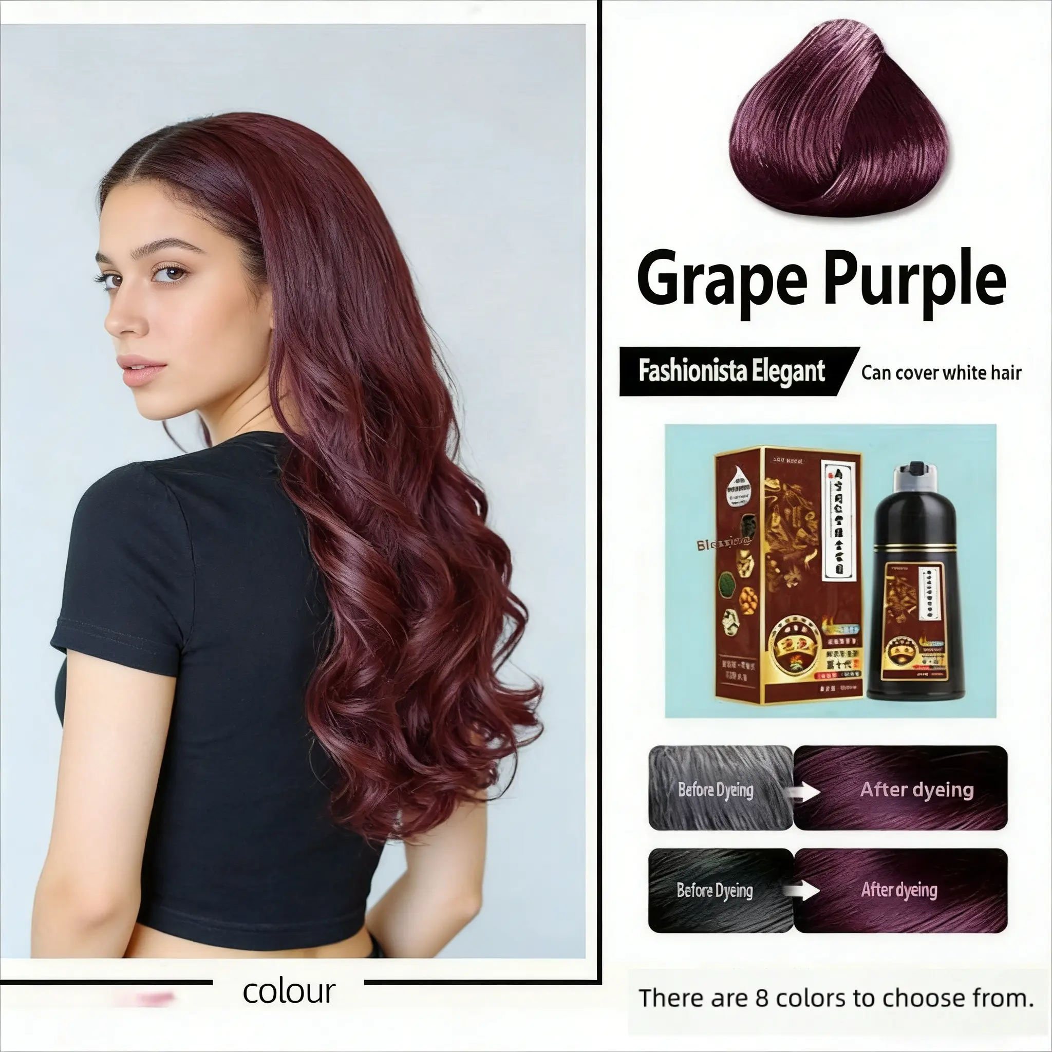 Fast-Acting 3-In-1 Hair Color Cream, Hairdye, Mild Ingredients, Fragrance, No Stimulation, Salon Quality, Recyclable, Single Item, Batch Number 001