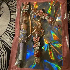 Custom 3pc Bundle Package - Pen,  Bookmark, Keychain & Charms with  Character Designs