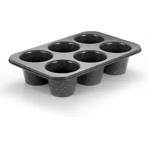 Stainless Steel Popover Pans - 6-Cavity Non-Stick Tray Mold for Baking, Jumbo Size for Premium Homemade Cupcakes, Muffins, Cheesecakes, Breads - Professional Grade for Bakery Kitchen Oven