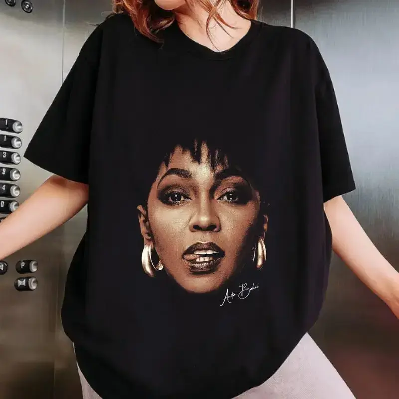 Women's Unisex Casual Cotton Anita Baker Vintage Portrait Graphic Tops, All-Seasons Gift, MADE IN USA, Sweatshirt, Hoodie