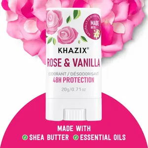 1pcs, Rose & Vanilla Deodorant, Aluminum Free & Paraben Free, 48 Hour Odor Protection, Natural Ingredients with Shea Butter