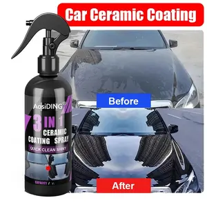 3 in 1 Car Ceramic Nano Coating Liquid, Ceramic Coating Spray, Nano Crystal Hydrophobic Layer Polishing Paint Coating Agent, Car Polish Nanos Coatings, Detailing, Automotive