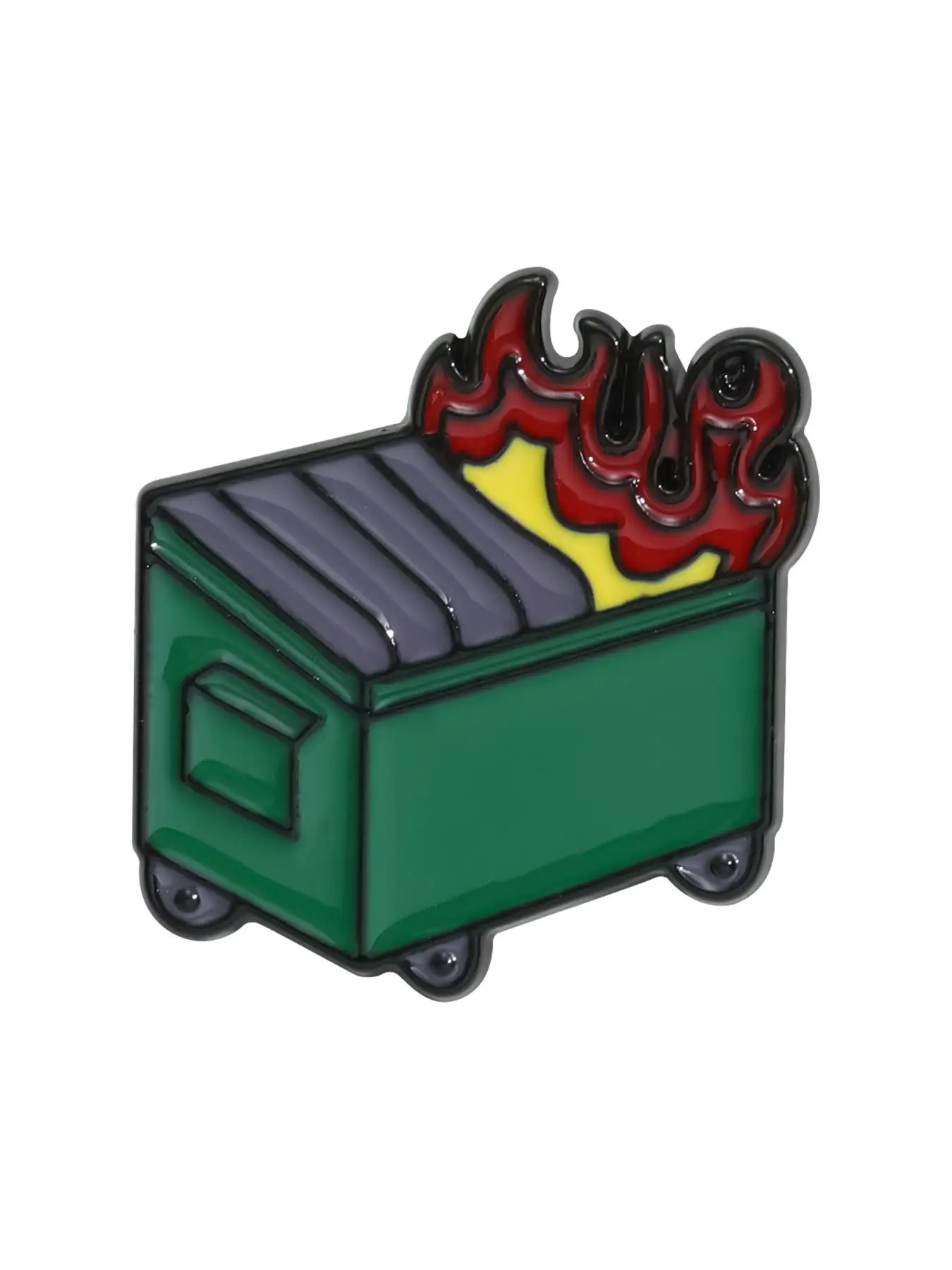 2023 Fashion Alloy Trendy Clothes Brooch Pin, Cute Burning Trash Can Design Pin Brooch, Clothes Accessories for Men & Women