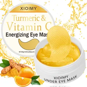 60pcs Turmeric & Vitamin C Eye Mask, Under Eye Brightener, Strong Hydration, Smooth Soft Moisturizing, Hydrating, Low Molecular Vitamin C, Anti-Dark Circles, Firming