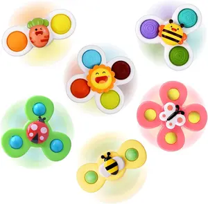Suction Cup Spinner Toy for Baby - Suction Cup Fidget Spinner Toys Bath Toys Window Spinning Top Baby Toys 12-18 Months Christmas Birthday Gifts for 1 2 3 Boys Girls Sensory Toys