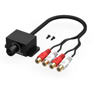 Universal Car RCA Remote Amplifier Level Controller RCA Audio Bass Knob Sub Amp Volume Control Cable for Car, Motorcycle, Speakers, Home Theater