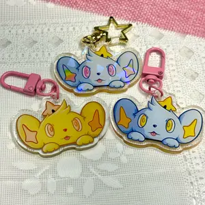 Shiny Holographic Shinx Keychain | Pokemon Charms cute pokemon