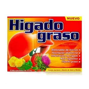 Higado graso Antioxidant Dietary Supplement for Healthcare & Edible Fitness with 10 Microbacterias of 15 mL