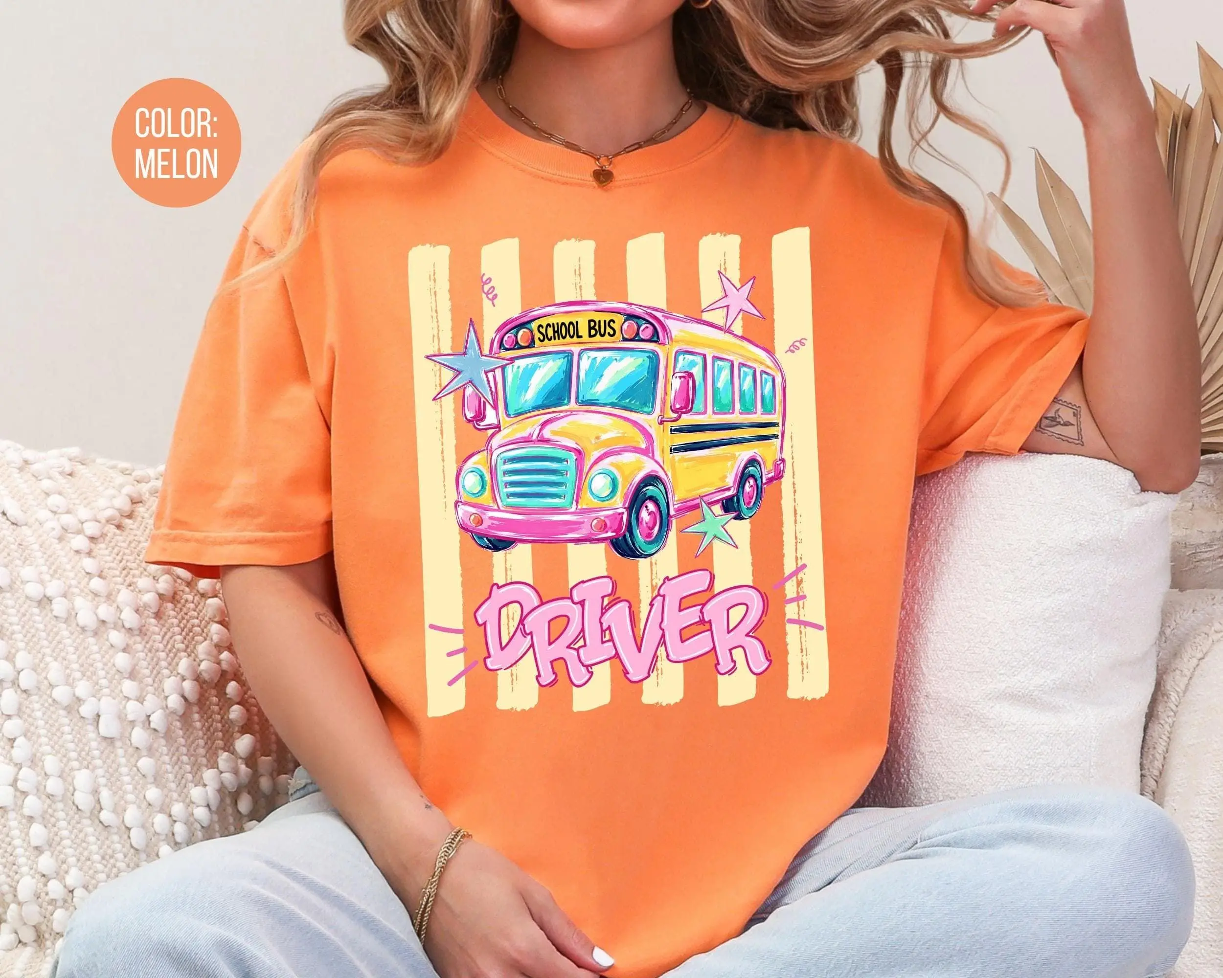 Comfort Colors School Bus Driver Shirt, Back to School Shirts