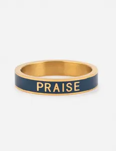 Navy Enamel Praise Ring