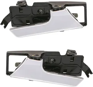 Interior Door Handle Replacement Kit Pair, 2pcs Left+Right Side (Front or Rear), Compatible with 07-11 Chevy Aveo 09-11 Aveo5 09-10 Pontiac G3 09 Wave, Black with Chrome Lever
