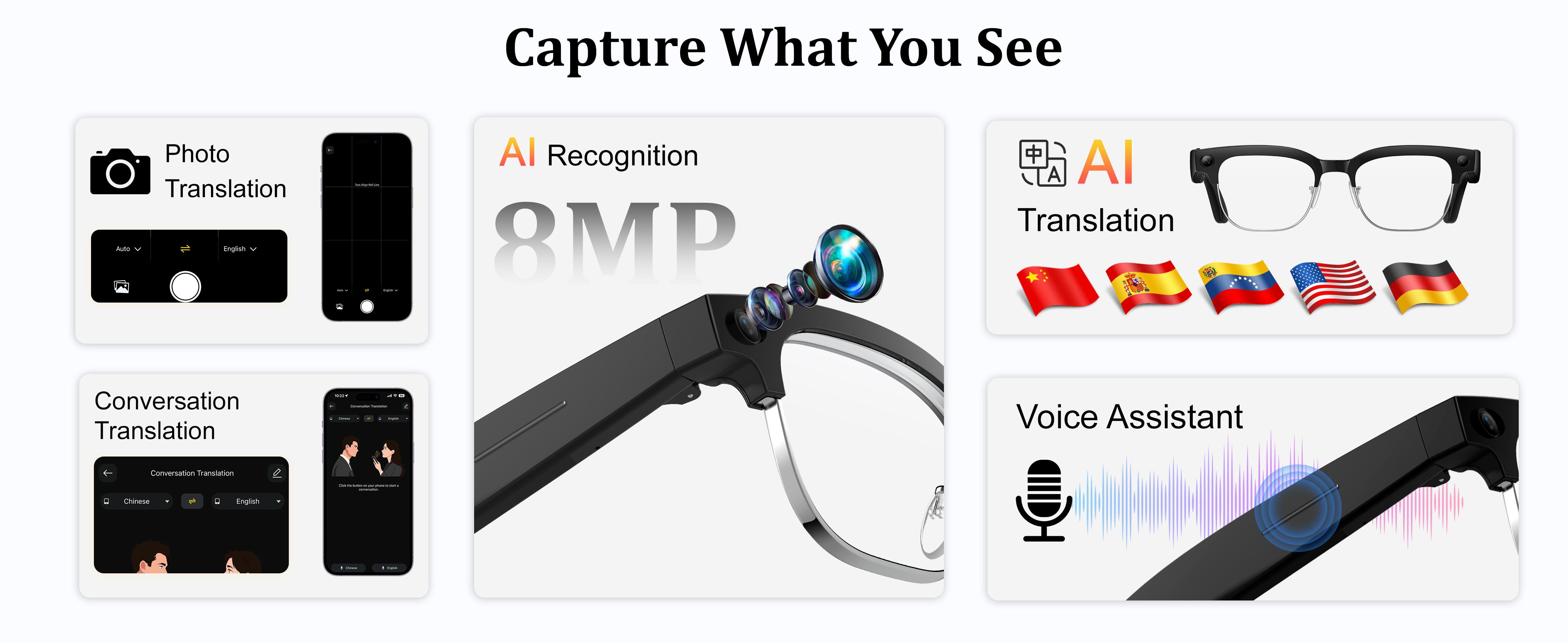 LUSBY Classic Smart Glasses - New Q12 Upgraded & Q11 AI Model, 8MP Photo/Video Recording, 160+ Languages Real-Time Translation, Photochromic UV400 Lenses, Bluetooth Wireless, Magnetic, Rechargeable Batteries, Hands-Free Business & Travel Wearable LUSBY Classic Smart Glasses - New Q12 Upgraded & Q11 AI Model, 8MP Photo/Video Recording, 160+ Languages Real-Time Translation, Photochromic UV400 Lenses, Bluetooth Wireless, Magnetic, Rechargeable Batteries, Hands-Free Business & Travel Wearable
