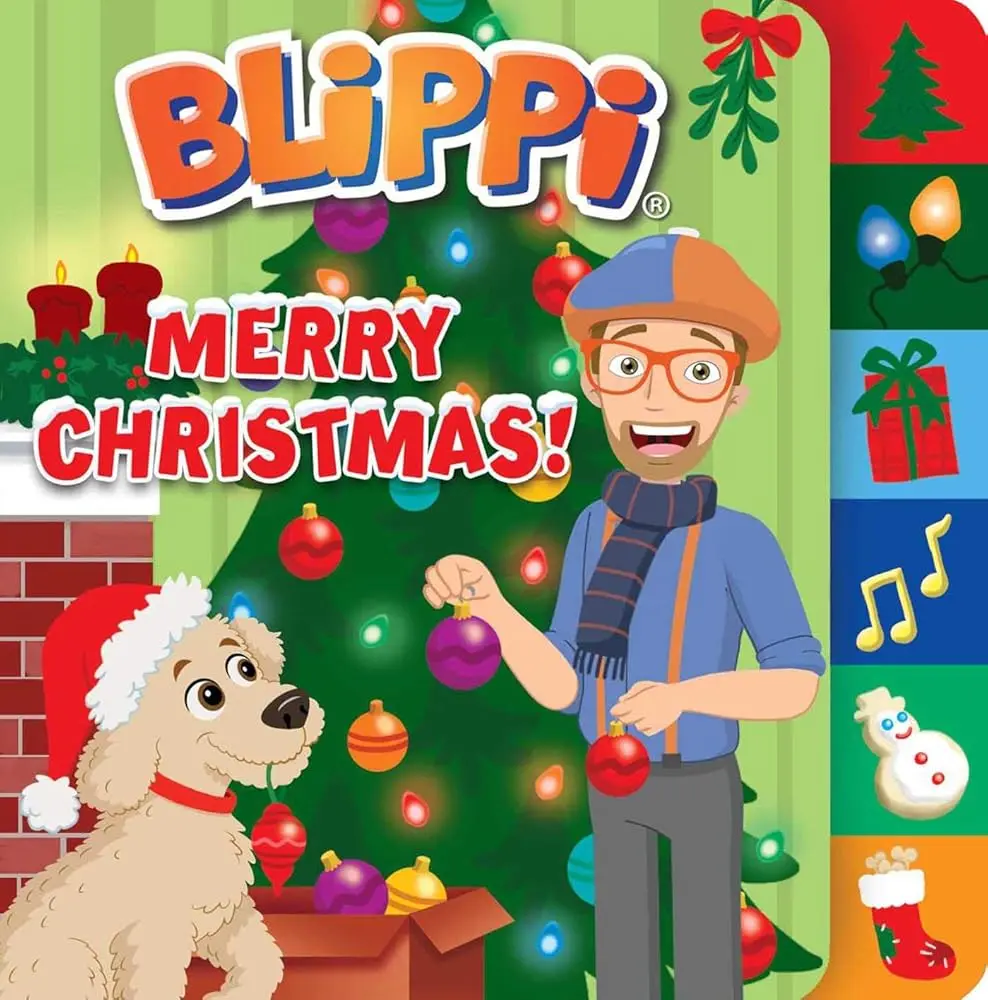 Blippi Merry Christmas Children's Board Book - Holiday Theme, Tabbed Pages, Festive Cookies-Inspired Story Element