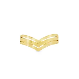 14k Triple Chevron Ring