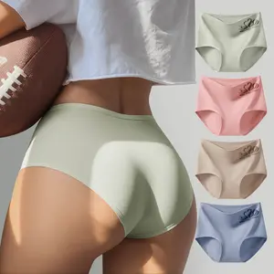 HOTCOM Women's 4-Pack Cotton Panties – Soft Stretch Mid Waist Briefs, Full Coverage Everyday Underwear