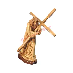 Jesus Christ Carrying The Cross Olive wood Large pro Decor Religious