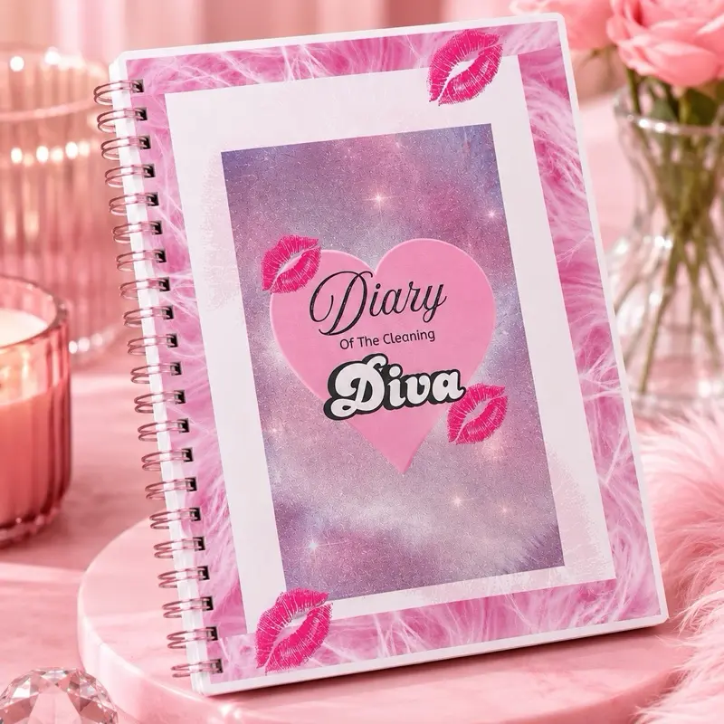 The Diva Cleaning ADHD Cleaning Planner Daily Schedule & focus Checklist Notebook for Home Office & Dorm Use Durable Cover Smooth Pages Office Stationery Essential Planner book  ♡