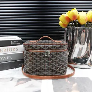 Pre-owned Goyard Coated Canvas Shoulder Bags Muse Black Vanity Case Shoulder Bag T10375242
