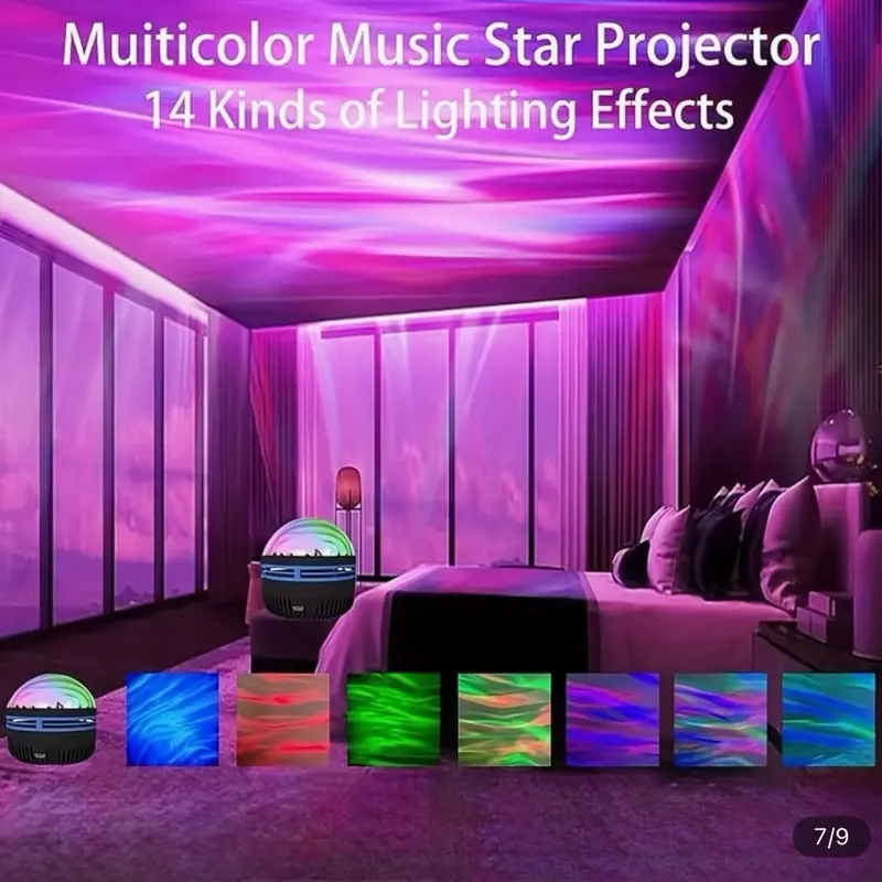 Aurora Beam Strong Multi-color Sky Projector with Adjustable Brightness & Multiple Lighting Modes for Immersive Cosmic Experience