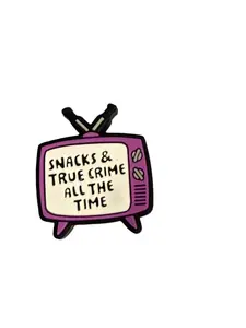 F/Q51 (1)PC 1" Snacks & True Crime All The Time W/TV Focal Bead for DIY Keychains, Wristlets, Cup Charms, Car Charms ETC