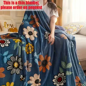 1Pc Fleece Blanket Coral Fleece Chinchilla Fleece Double-Sided Plush Multifunctional Blanket New Thickened Warm Bed Sheet Fleece Blanket Autumn Winter Quick Warm Blanket Single Double Bed Cover Student Dorm