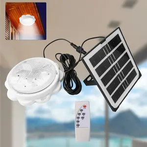 One solar ceiling light, suitable for both indoor and outdoor use, dimmable daylight lamp, 60W, with switch and remote control, IP65 waterproof, suitable for home porches, chicken coops, yards, and campsites.