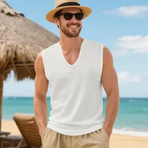 2026 Summer Men's Loose-Fit, Minimalist V-Neck Vest — Quick-Drying, Breathable Sleeveless Top for Vacation & Training